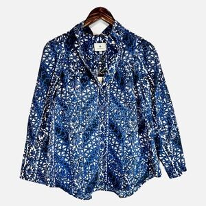 Tuckernuck | Blue and White Pattern Tunic, L NWT